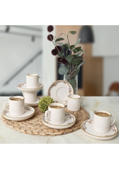 Bronze Bloom Nordic Kahve Takımı 12 Parça 6 Kişilik 22928-29 Çok Renkli