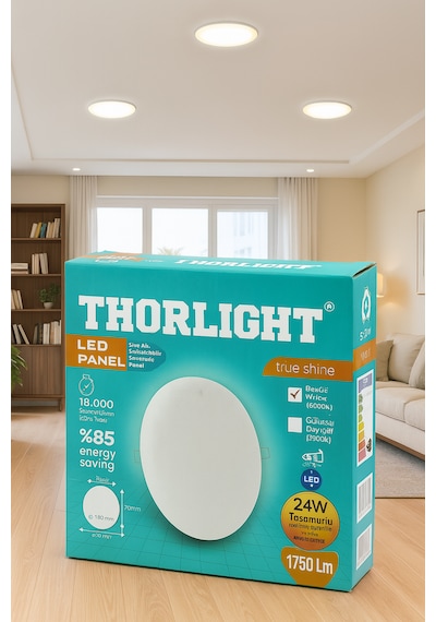 Thorlight 2 Tane S-224 24w Beyaz Led Panel Sıva Altı Aydınlatma 16.8 Cm 6400k Beyaz