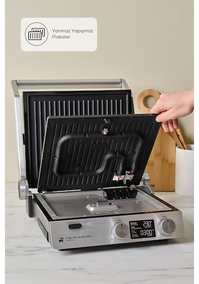Karaca Compact Steel Pro Sear and Grill 2007 Izgara ve Tost Makinesi