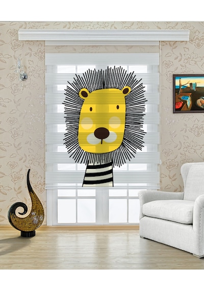 Perdecizade Enxboy Aslan Dijital Baskılı Zebra Perde-cocuk Odası-stor Perde Pz-414 Renkli