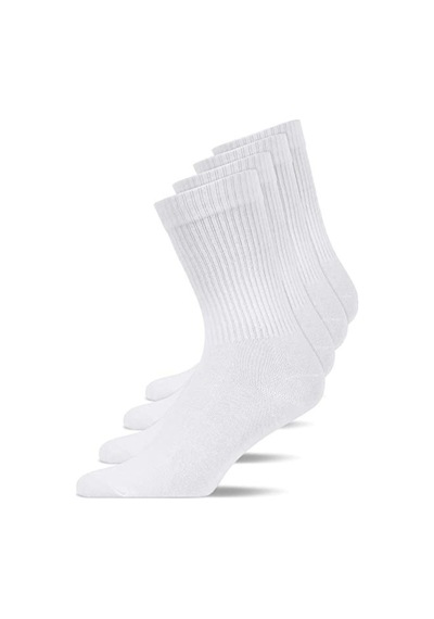 Düz Beyaz Unisex Tenis Çorap 6'lı Beyaz