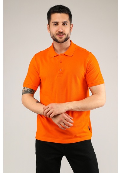 Uniprom Polo Yaka Tişört %100 Pamuk Turuncu Erkek Turuncu
