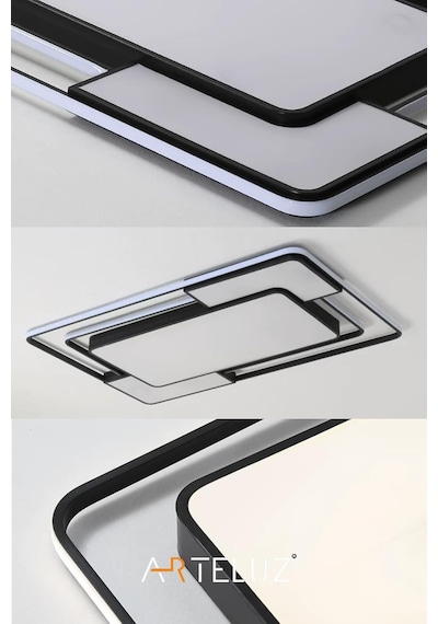 Dikdörtgen Model Modern Plafonyer Avize 90x60 Cm Çok Renkli