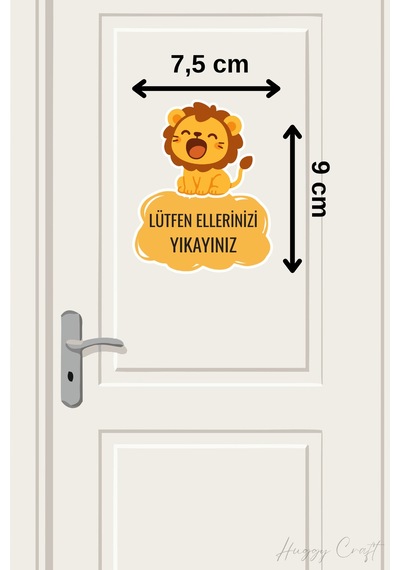 Minik Aslan Sticker Lütfen Ellerinizi Yıkayınız Etiketi