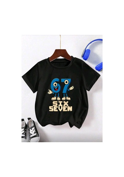 Stil X Sıx Seven Baskılı Erkek Çocuk Tshırt, 67 Tasarımlı Siyah-3