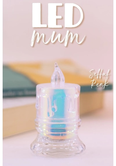 3 Adet Led Mum Simli Tipi Pil Dahil Dumansız Alev Ledli Yapay Dekoratif Mum Işığı Orta Pt421 ŞEFFAF