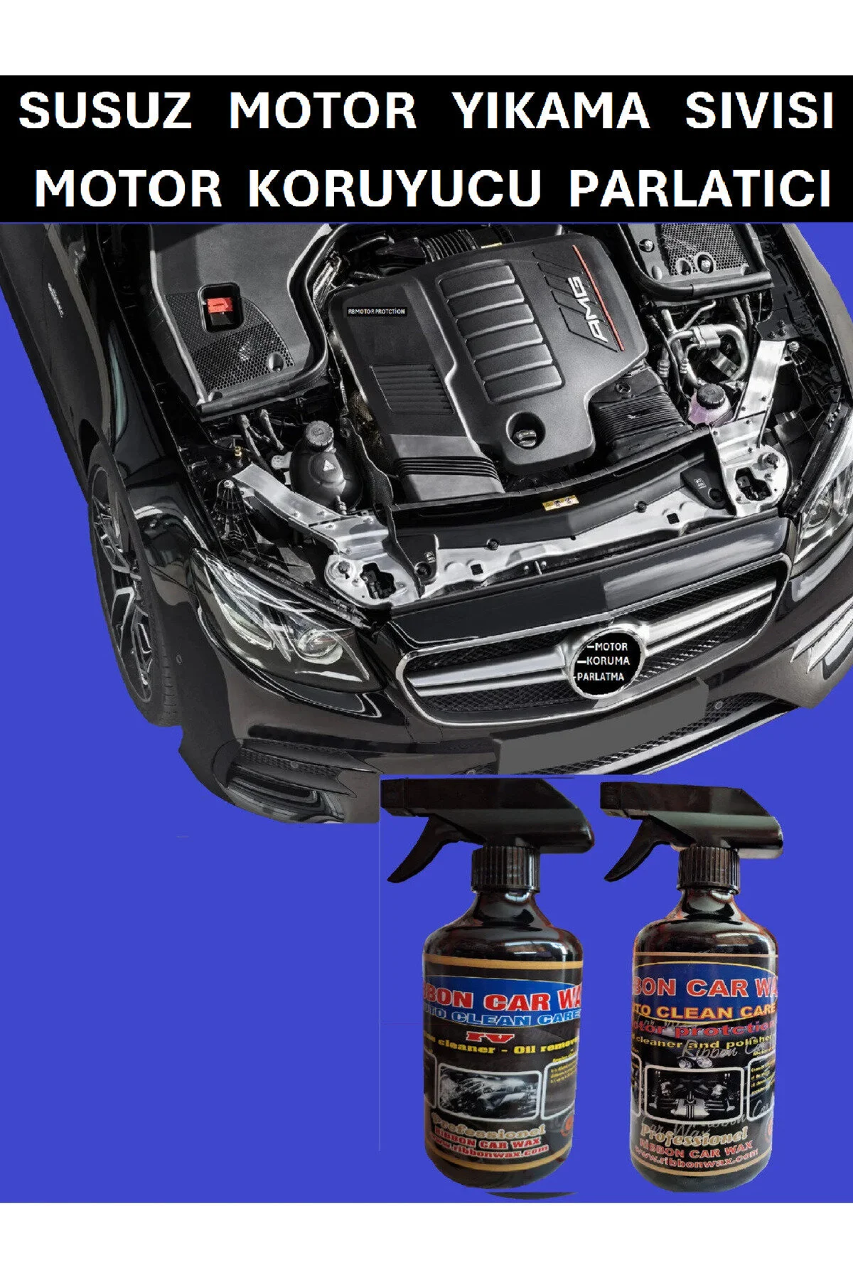 Susuz Motor Temizleme Sıvısı 500 Ml + Motor Koruma Parlatma 500 Ml 2 Lı Set