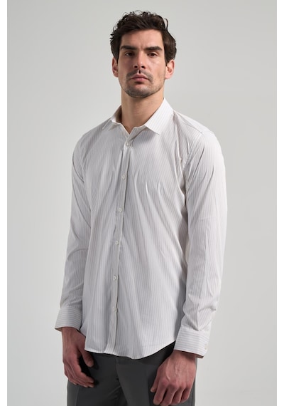 İmza Beyaz Uzun Kol Desen Yarım İtalyan Yaka Cepsiz Esnek Classic Slim Fit Gömlek 1004245220 Badem Beyaz İmza Beyaz Uzun Kol Desen Yarım İtalyan Yaka Cepsiz Esnek Classic Slim Fit Gömlek 1004245220 Badem Beyaz
