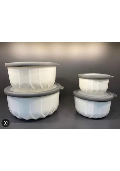 Vakumlu Saklama Kabı, Beyaz 4'lü 3 L + 2 L + 1 L + 0, 5 L