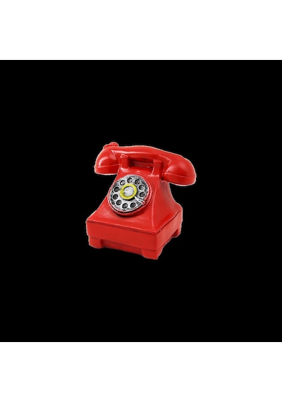 Vintage Ankesörlü Telefon Biblo Reçine 12x7.5 Cm