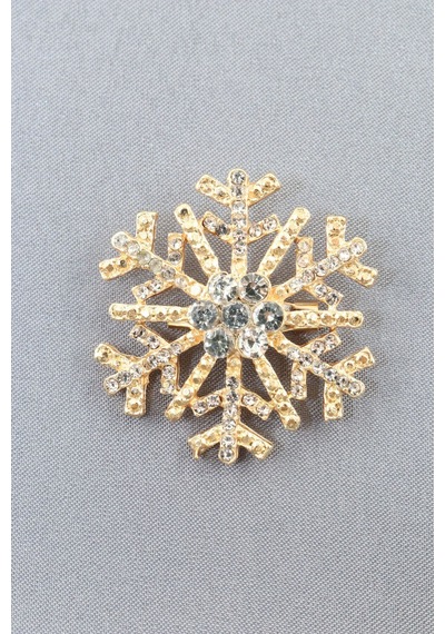 Kar Tanesi Broş. Taşlı Tasarım Broş. Yaka İğnesi Broş. Kadın Broş. Erkek Broş. Broş. Unisex Gold