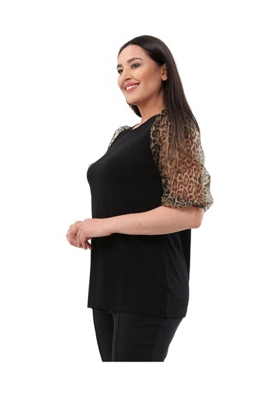 Hanezza Kadın Büyük Beden Siyah Leopar Desenli Bisiklet Yaka Balon Kol 42-54 Viskon Pamuklu Bluz S. Leopar - 37122063 S. Leopar Hanezza Kadın Büyük Beden Siyah Leopar Desenli Bisiklet Yaka Balon Kol 42-54 Viskon Pamuklu Bluz S. Leopar - 37122063 S. Leopar