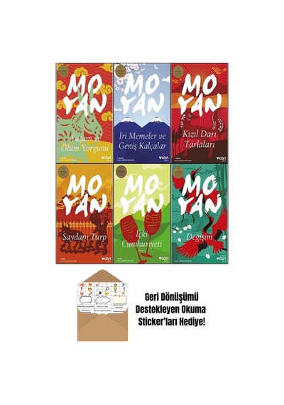 Nobel Ödüllü Yazar Mo Yan 6 Kitap Set + Okuma Sticker'ları