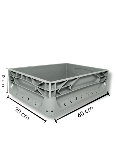 Alpbx Gıdaya Uygun Gri Hamur Pasası 40x30x12 CM - 12 L