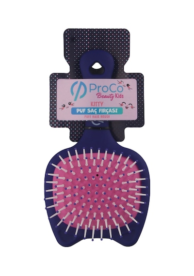 Beauty Kids Kitty Puf Açma Tarama Saç Fırçası Mor
