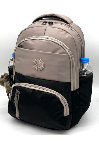 Suya Dayanıklı İlk Okul Çantası 3'lü Seti Unisex Çocuk İlkokul Çantası Ldc-8010 Vizon-siyah Kahverengi