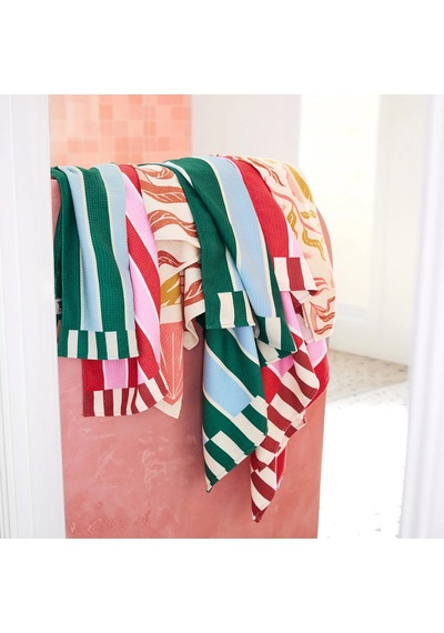 Dock And Bay Banyo Havlusu Waffle L Tiger Palm Çok Renkli