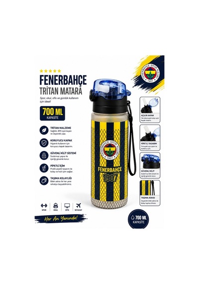Fenerbahçe Çubuklu Tritan Matara 70002 Renkli