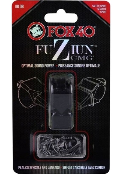 Fox40 Fuzion W İpli Hakem Antrenör Düdüğü Siyah