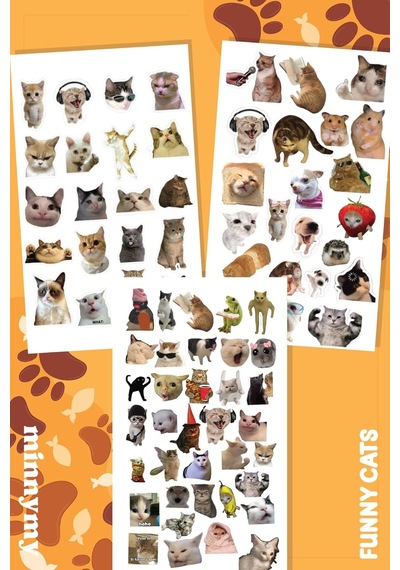 Cat Collection Sticker Seti, Ajanda Ve Günlük İçin, Kendinden Yapışkanlı, Dekoratif, 10x20 Cm, 1