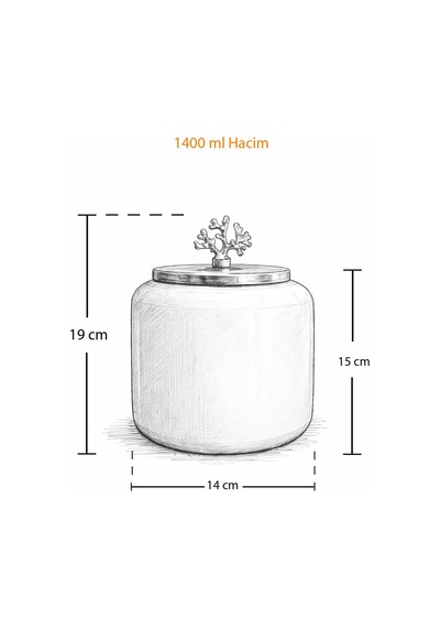 Kahve Köşesi - 1.4 L Siyah Dik Çizgi Baharatlık Gümüş