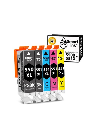 Smart İnk Uyumlu Yazıcı Kartuşları Canon Pgı 550 Xl Clı 551 Xl Mürekkep Kartuşları, Chip, Canon Pixma Mg5450, Mx725, Mx925, Mg6450, Mg5550, İx6850, Mg5650, İp7250, İp8750 1 Set For Canon Pgı-550xl Clı-551xl