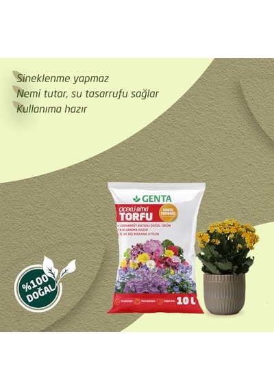 Genta Çiçekli Bitkiler İçin Saksı Toprağı 10 Lt