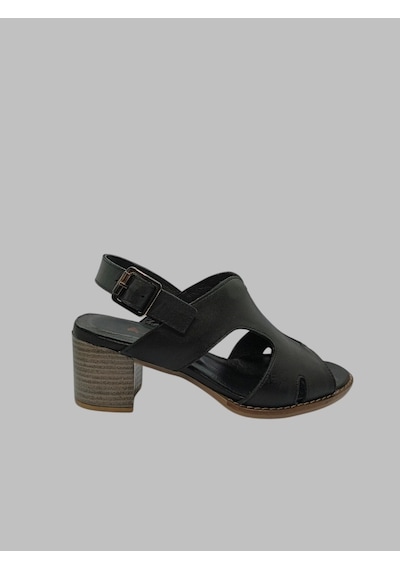 Albini A-10746 Kadın Deri Topuklu Sandalet Taba