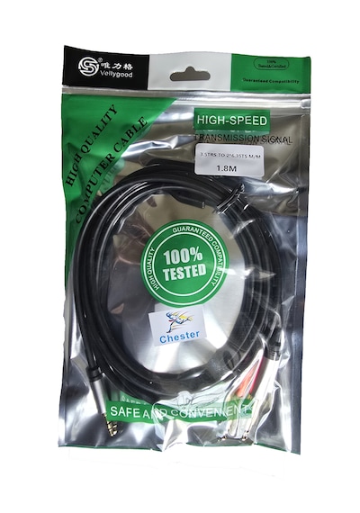 3.5 Mm Stereo To 2x 6.35 Mm Çivi Jak Profesyonel Amfi Mikser Telefon Ses Kablosu 1.8 Metre