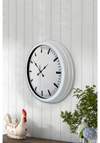 40 Cm Metal Beyaz Modern Duvar Saati 52730070
