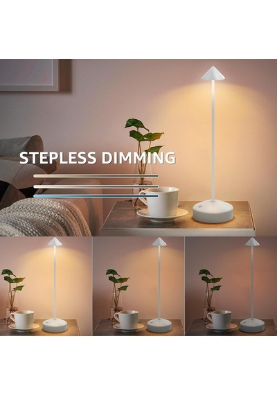 Alüminyum Led Pilli Masa Lambası, 2700k-6000k, Kısılabilir Led Masa Lambası, Kablosuz, Dokunmatik Kumanda, Ip54 Su Diğer