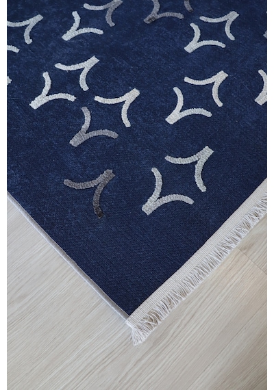 Arte Nakışlı Mavi Kilim Dekoratif Salon Halısıyıkanabili Mavi