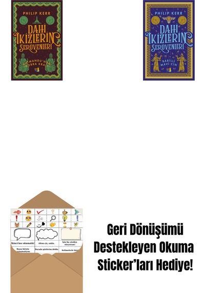 Dahi İkizlerin Serüvenleri - Katmandu'nun Kobra Kralı + Dahi İkizlerin Serüvenleri - Babilli Mavi Cin + Okuma Sticker'ları