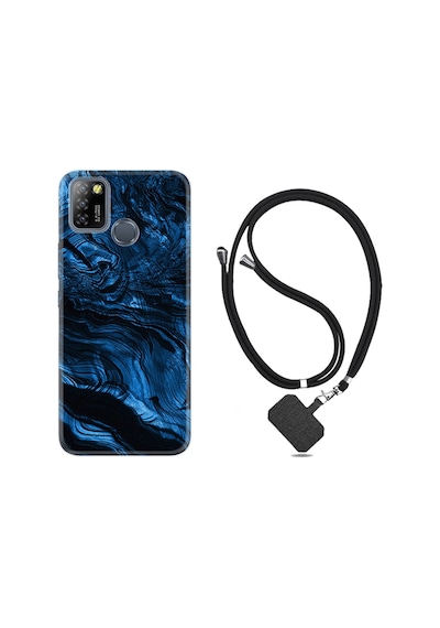 Infinix Smart 5 Kılıf Boyun Askılı Blue Marble 1379