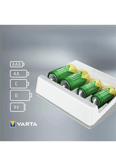 Varta 57658 Universal Charger Type-c Usb Çoklu 5 Li Pil Şarj Cihazı Aa / Aaa / C / D / 9v Çok Renkli
