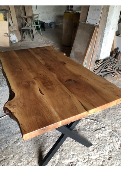 Bintaşmobilya Naturel Doğal Kenar Ceviz Kütük Masalar 140X80.Cm