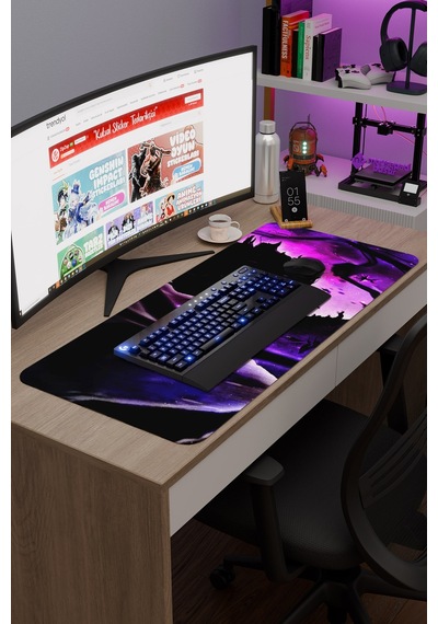 Mob Psycho 100 Anime V3 - 90x40 Xxl Gaming Kauçuk Kaymaz Taban Mouse Pad Fare Altlığı