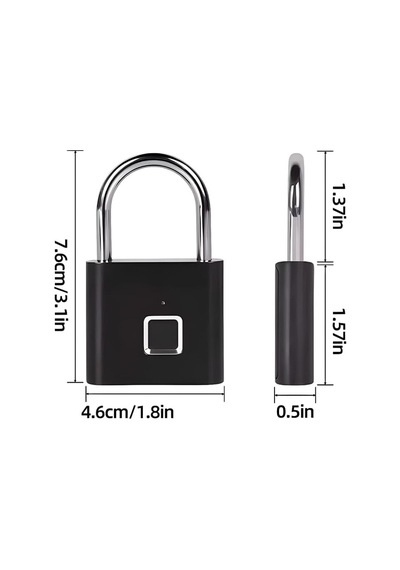 Akıllı Parmak İzi Kilit Şarjlı Asma Kilit Ip65 Su Geçirmez Anahtarsız Güvenlik Kilidi Mkmp-0057