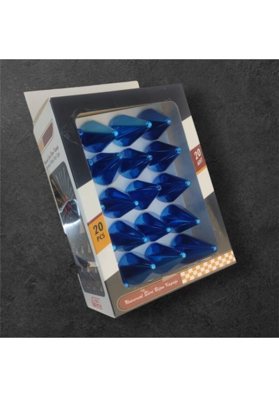 19mm Sivri Parlak Mavi Bijon Kapağı 20li Set