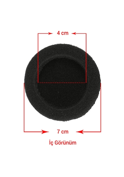 Kulaklık Süngeri Siyah 7 CM