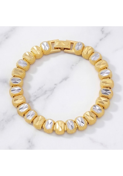 Ferizz Altın Kaplama Lazer Kesim Kadın Bileklik Blk-1014 Gold