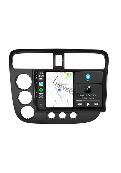 Honda Cıvıc Vtec 2001-06 9" Uyumlu Androıd Multimedya Gerçek 2/32 Kablosuz Carplay Geri Görüş Kameralı 9"