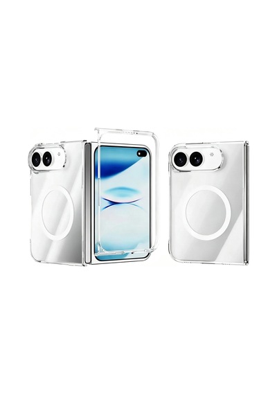 Apple iPhone Uyumlu  Uyumlu Duo Kılıf Zore M-safe Şarj Özellikli Şeffaf Kamera Çerçeveli Porto Kapak