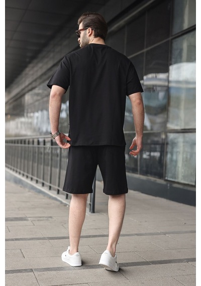 Siyah Erkek Şort T-shirt Takım E7347