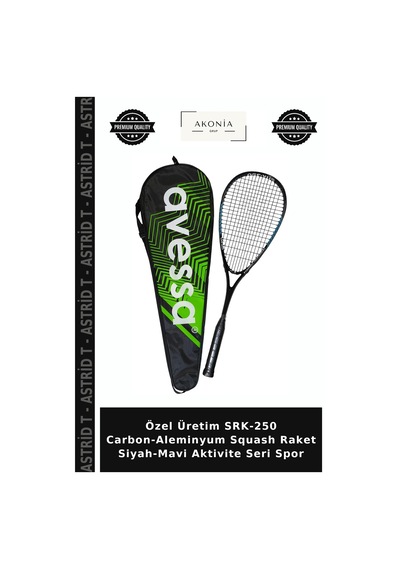 Özel Üretim Srk-250 Carbon-aleminyum Squash Raket Siyah-mavi Aktivite Seri Spor Mavi - Siyah
