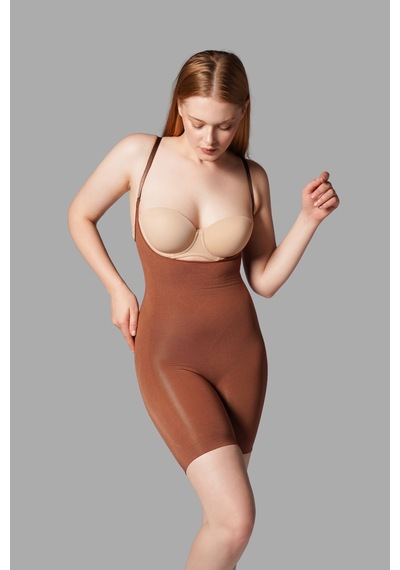 Fit Women Göğüs Altı Tam Boy Korse 9056 -kahverengi