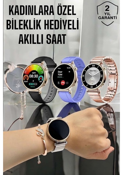 Akıllı Saat Kadınlara Özel Arama Cevaplayan Bluetooth Bağlantılı - Lisinya