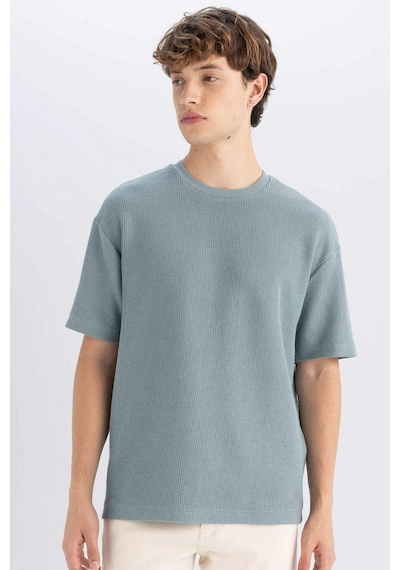 DeFacto Boxy Fit Bisiklet Yaka Kısa Kollu Basic Düz Tişört C8724AX24AUGN1175