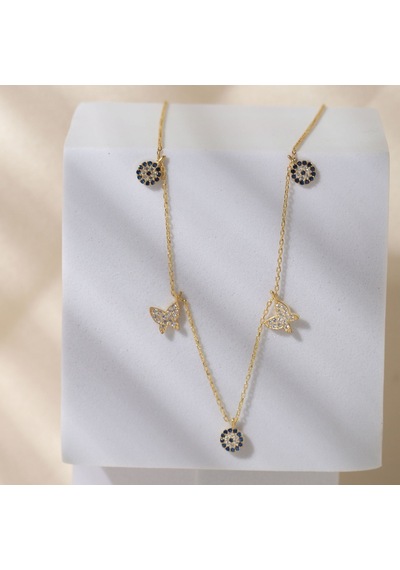 Kelebek Charm Kolye 718901 Gold Gümüş