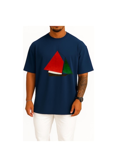 Bahriyeli Collection Oversize Gaza Flotilla Raid Ship To Gaz Göğüs Tasarımlı Unisex T-shirt Lacivert Bahriyeli Collection Oversize Gaza Flotilla Raid Ship To Gaz Göğüs Tasarımlı Unisex T-shirt Lacivert